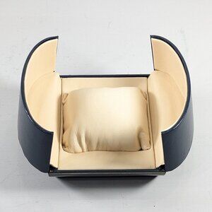 Navy blue faux leather watch box